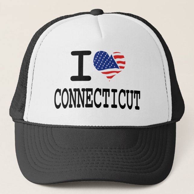 I Liebe Connecticut Truckerkappe (Vorderseite)