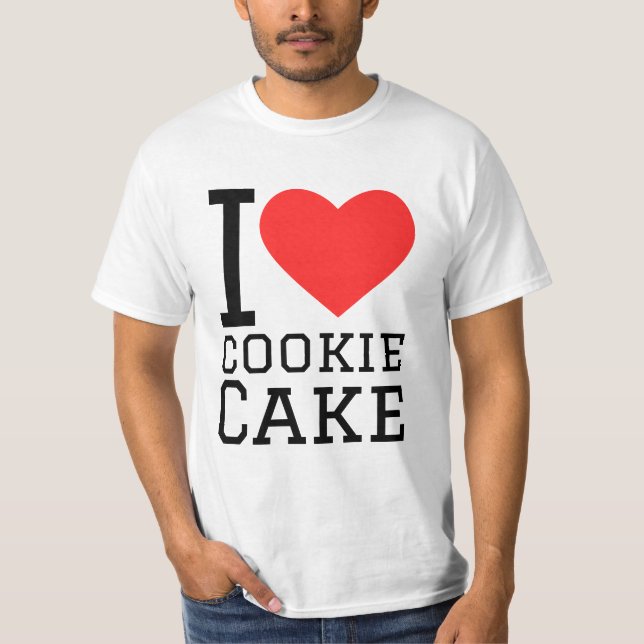 I Liebe Cookie Kuchen T-Shirt (Vorderseite)