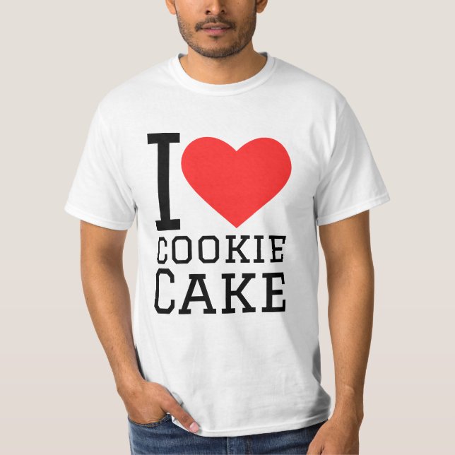 I Liebe Cookie Kuchen T-Shirt (Vorderseite)