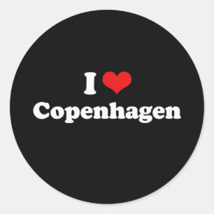I Liebe Copenhagen Tshirt White Tshirt Runder Aufkleber