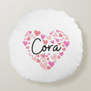 I Liebe Cora Rundes Kissen