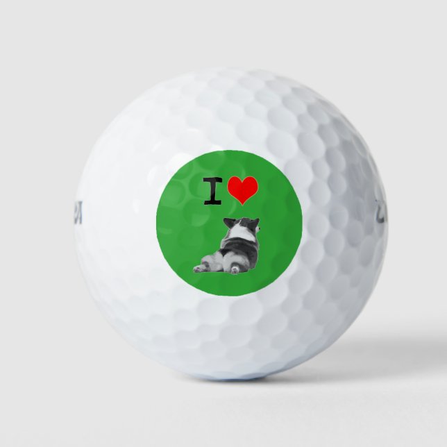 I Liebe Corgi Hinterns Golfball (Vorderseite)