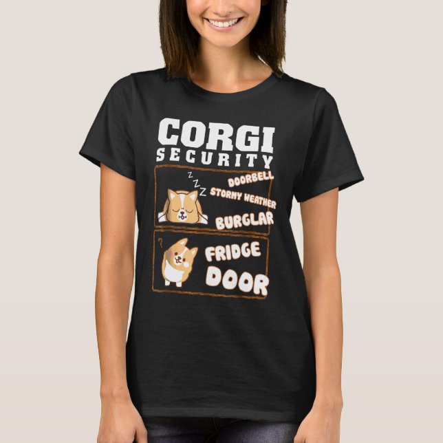 I Liebe Corgi Security Corgi T-Shirt (Vorderseite)