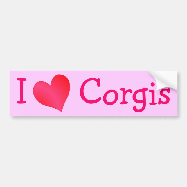 I Liebe Corgis Autoaufkleber (Vorne)