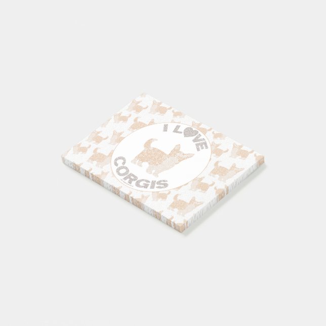 I LIEBE CORGIS Post It Pads Post-it Klebezettel (angewinkelt)