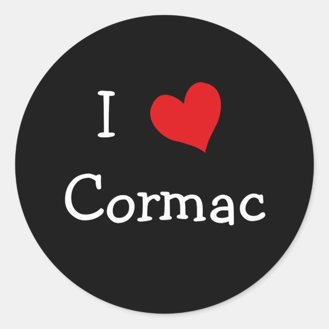 I Liebe Cormac Runder Aufkleber (Vorderseite)