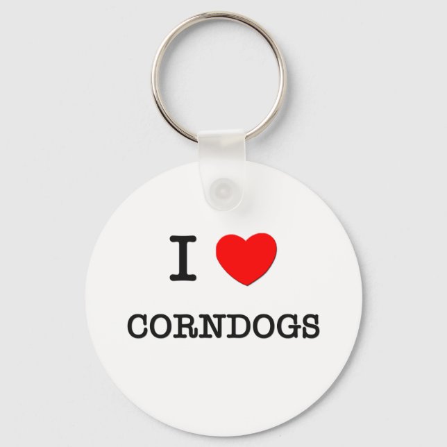 I Liebe CORNDOGS (Lebensmittel) Schlüsselanhänger (Vorderseite)