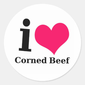 I Liebe Corned Beef Runder Aufkleber