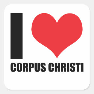I Liebe Corpus Christi Quadratischer Aufkleber