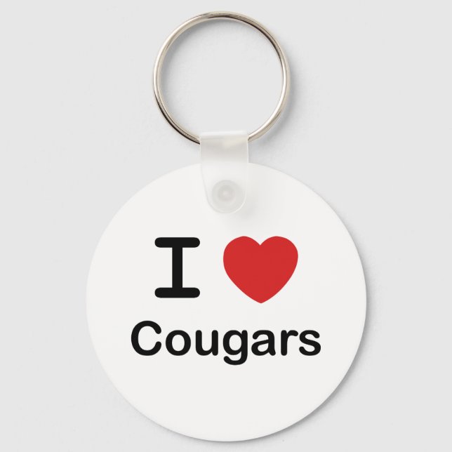 I Liebe Cougars Schlüsselanhänger (Vorderseite)