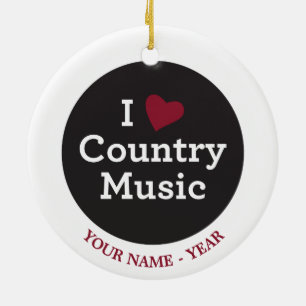 I Liebe-Countrymusik Keramikornament