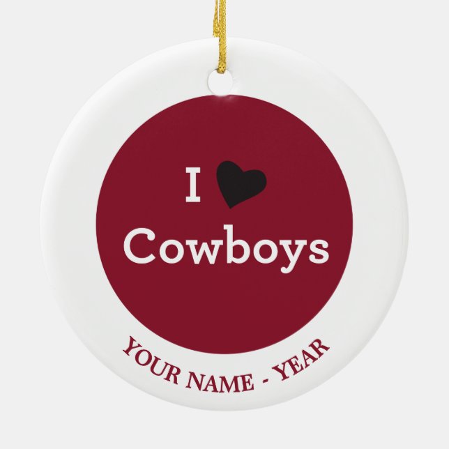 I Liebe-Cowboys Keramik Ornament (Hinten)