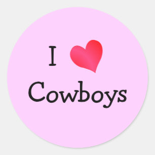 I Liebe Cowboys Runder Aufkleber