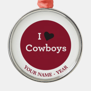 I Liebe-Cowboys Silbernes Ornament