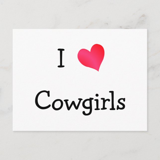 I LIEBE COWGIRLS POSTKARTE (Vorderseite)
