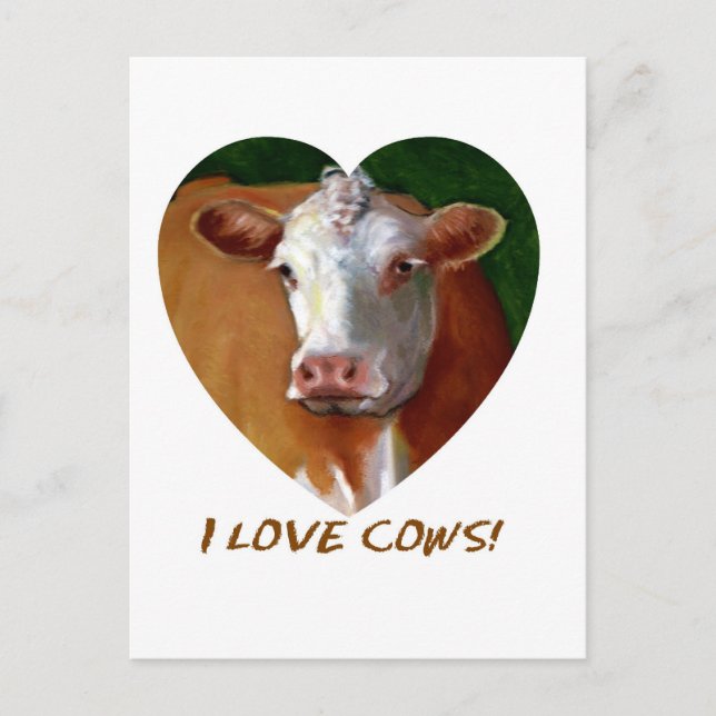 I LIEBE COWS POSTKARTE (Vorderseite)
