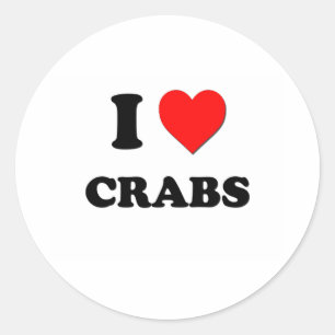 I Liebe Crabs Runder Aufkleber