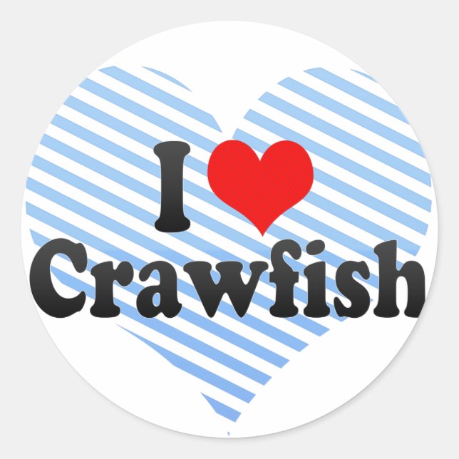 I Liebe Crawfish Runder Aufkleber (Vorderseite)
