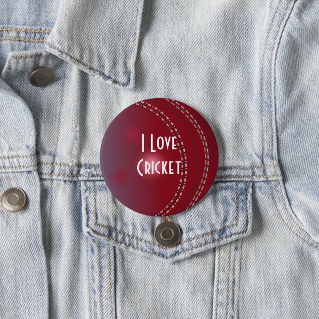 I Liebe Cricket Button (Beispiel)