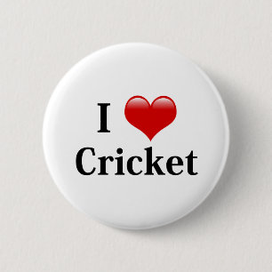 I Liebe Cricket Button