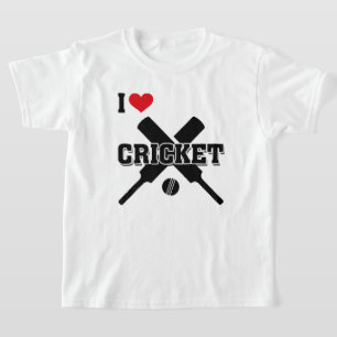 I Liebe Cricket, Crossbats und Ball, Cricket T-Shirt