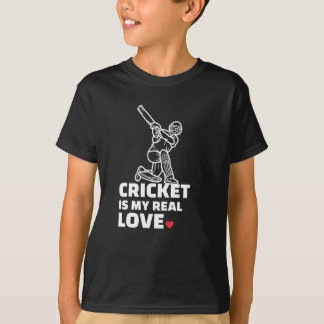  I Liebe Cricket Design Stilvolle Cricket Silhouet T-Shirt