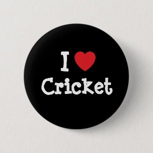 I Liebe Cricket-Herz-Brand-Brand personalisiert Button