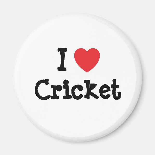 I Liebe Cricket-Herz-Brauch personalisiert Magnet (Vorne)