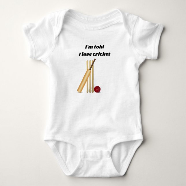 I Liebe Cricket mit Steckverbindern Baby Strampler (Vorderseite)