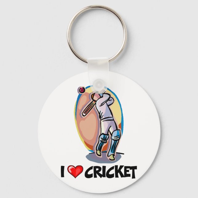 I Liebe Cricket Schlüsselanhänger (Vorderseite)