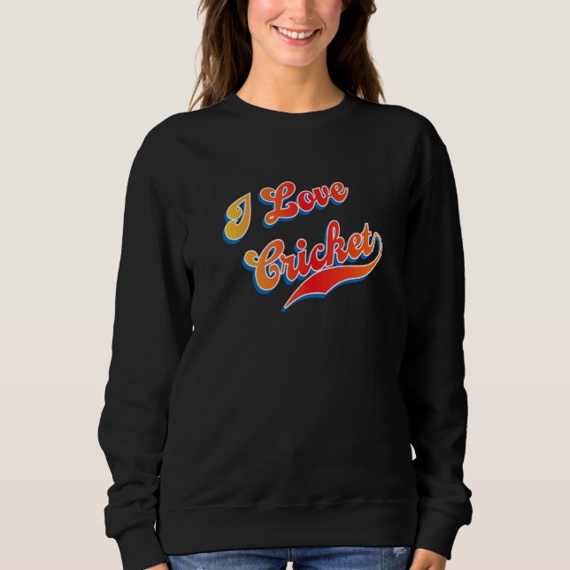 I Liebe Cricket Sweatshirt (Vorderseite)