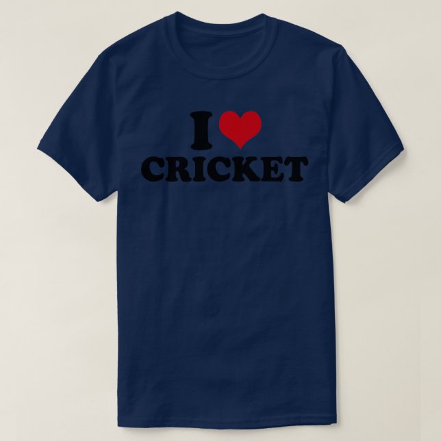I Liebe Cricket T-Shirt (Design vorne)