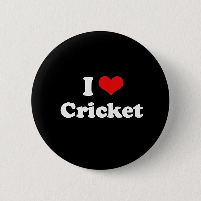 I Liebe Cricket Tshirt Button (Vorderseite)
