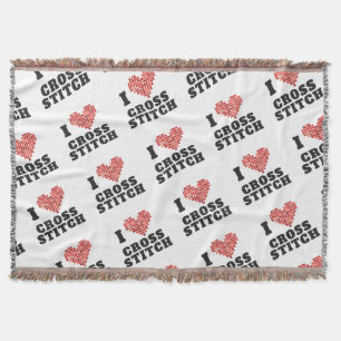 I Liebe Cross Stitch Muster Decke