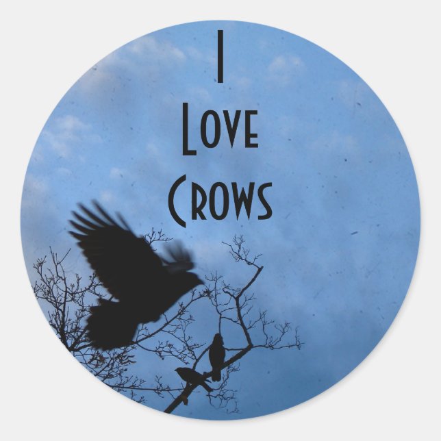 I Liebe Crows Runder Aufkleber (Vorderseite)