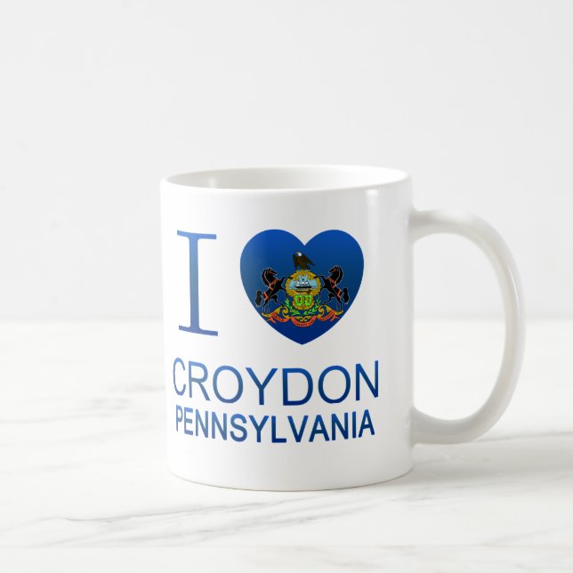 I Liebe Croydon, PA Kaffeetasse (Rechts)