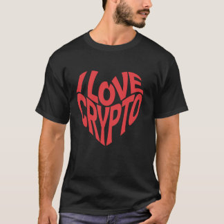 I Liebe Crypto Retro Herztypografie T-Shirt