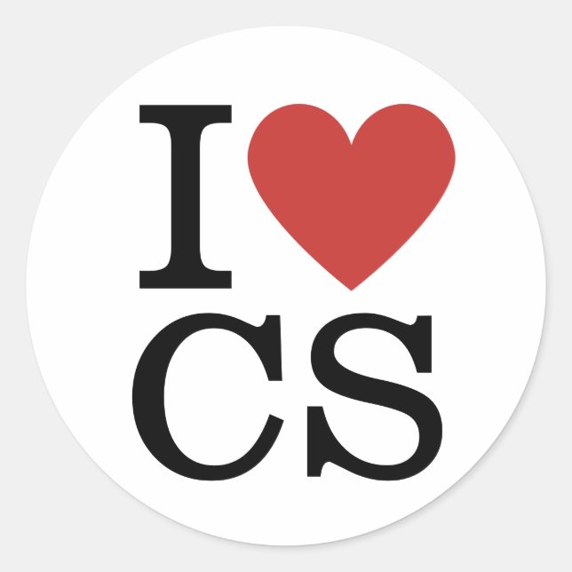 I ❤️ Liebe CS Informatik Fakultät/Student Runder Aufkleber (Vorderseite)