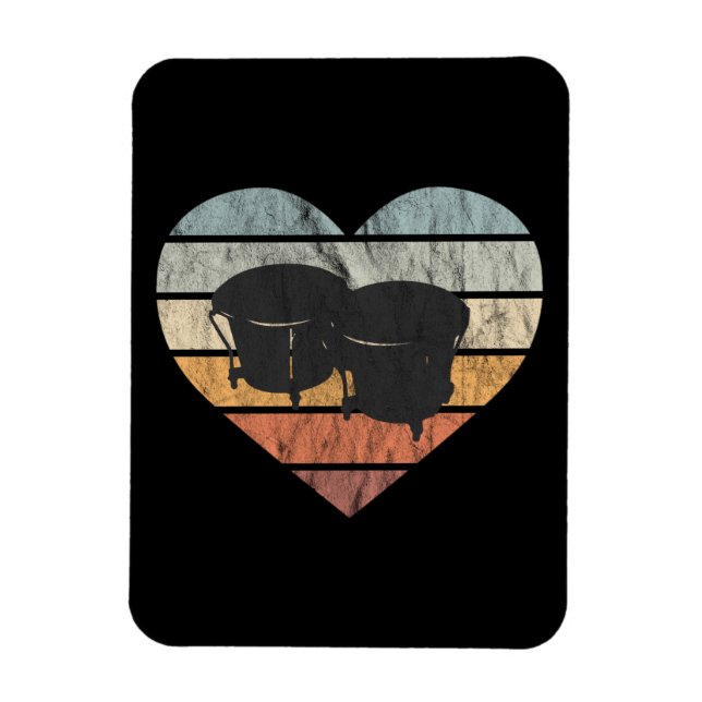 I Liebe Cuban Bongo Drums Magnet (Vertikal)