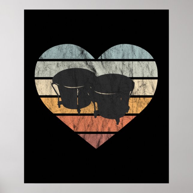 I Liebe Cuban Bongo Drums Poster (Vorne)