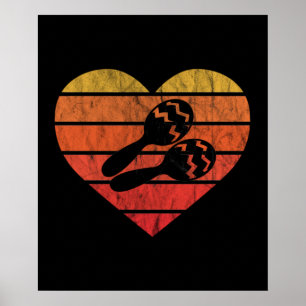 I Liebe Cuban Maracas Schlagzeug Poster