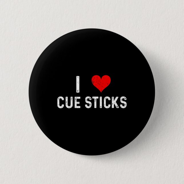 I Liebe Cue Sticks - Herz - Not leidende Billard P Button (Vorderseite)