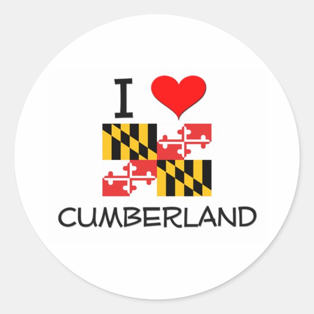 I Liebe Cumberland Maryland Runder Aufkleber (Vorderseite)