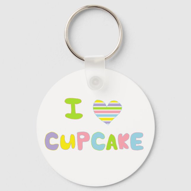 I Liebe Cupcake Schlüsselanhänger (Vorderseite)