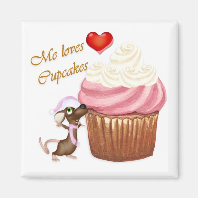 I Liebe Cupcakes Kühlschrank Magnet (Vorne)