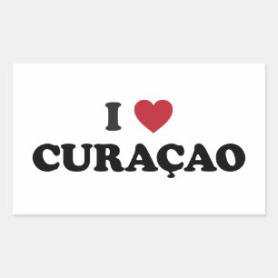 I Liebe Curaçao Rechteckiger Aufkleber