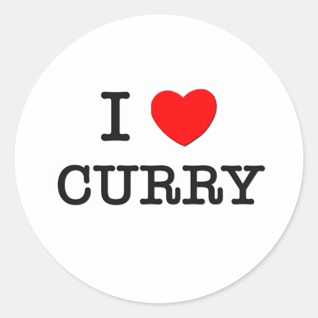 I Liebe Curry Runder Aufkleber (Vorderseite)
