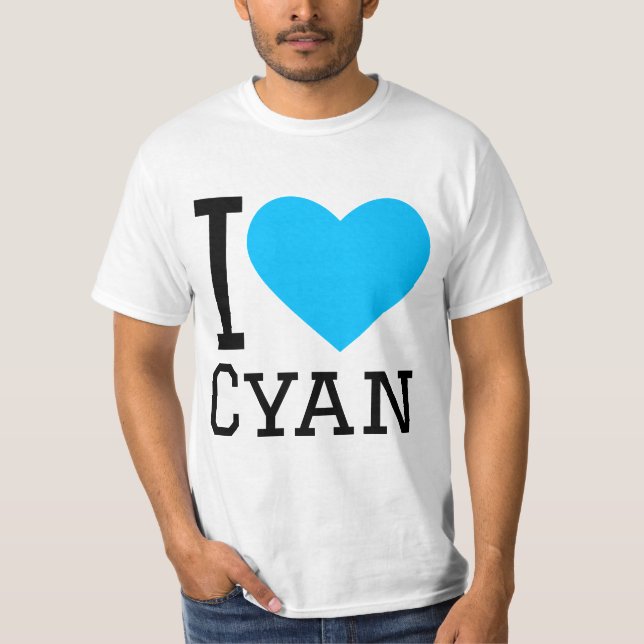 I Liebe Cyan T-Shirt (Vorderseite)