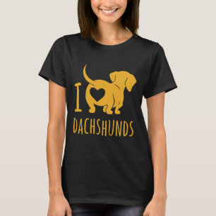 I Liebe Dackel Hintern Brown T-Shirt