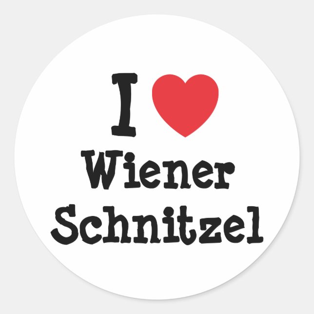 I Liebe Dackel Schnitzel Herz T - Shirt Runder Aufkleber (Vorderseite)